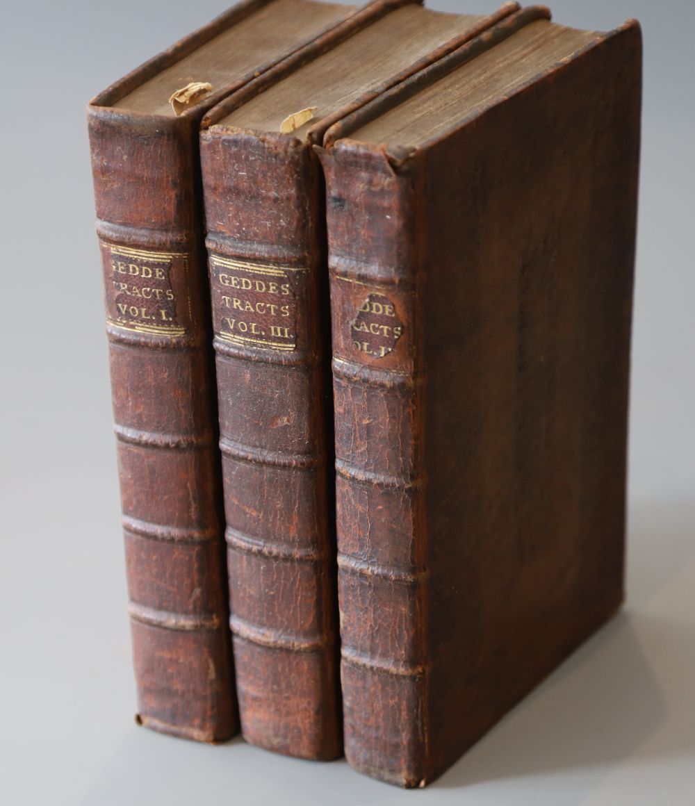 Geddes, Michael - Miscellaneous Tracts, 3 vols, 2nd edition, calf, 8vo, J. Churchill, London 1714